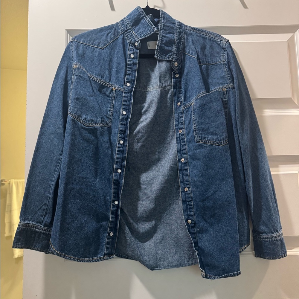 Mango Blue Denim Blouse